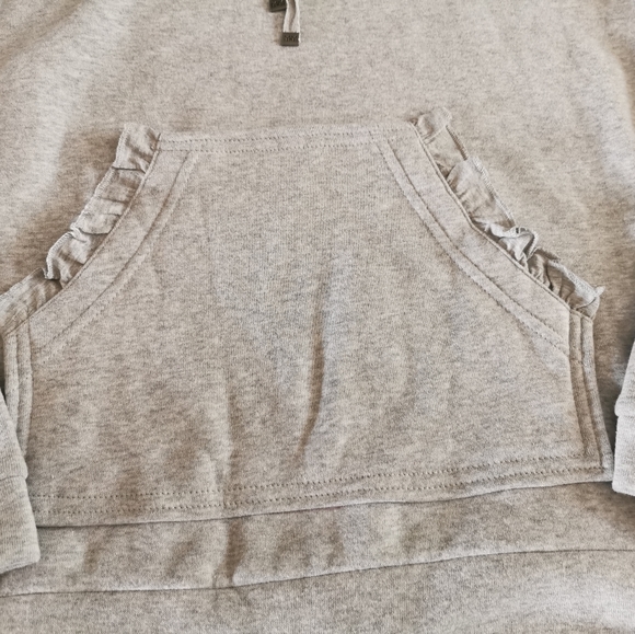 Make+Model Gray Ruffle Hooded Sweatshirt Size Med - Picture 3 of 9